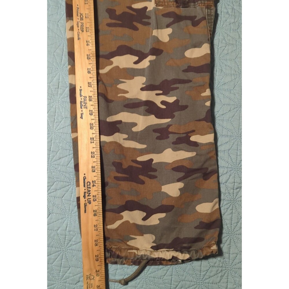Levi's '94 Baggy Cargo Pants Womens 28 Green Camo Jogger Drawstring Cuffed Hem - Picture 12 of 13